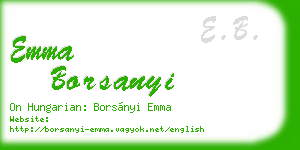 emma borsanyi business card