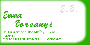 emma borsanyi business card